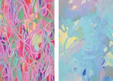 Michael Manning, Two works: (i) Fortunate Son (Sheryl Crow Pandora Painting) ; (ii) Wide Open Spaces (Sheryl Crow Pandora Painting), 2014, acrylic and digital print on canvas