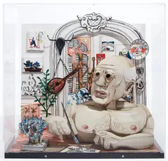 Picasso Lithograph Sculpture by Red Grooms, 1997, three-dimensional lithograph, in Plexiglas case, sold Jun 2024