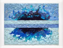 Vaughn Spann, Aurora, 2022, mixed media and polymer paint on panel