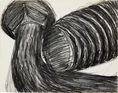 Lee Lozano, Untitled (tool), 1960, crayon on paper