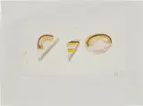 Claes Oldenburg, Arcobaleno di tartine, 1985, colored pencil, marker and ink on paper
