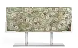 Arman, Stéle aux Dollars, 1973, accumulation of U.S. one dollar bills in polyester