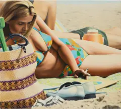 Hilo Chen, Beach Scene, 1973, oil on canvas