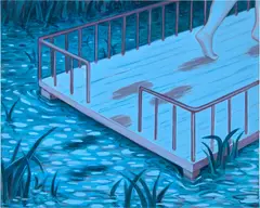 Lise Stoufflet, little night bath, 2020, oil on canvas
