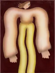 Summer Girl by Felix Treadwell, 2021, acrylic and pencil on canvas, sold Sep 2024