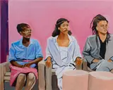 Marcus Brutus, Women of the Black Panthers (Angela Davis, Ericka Huggins and Jonina Abron), 2019, acrylic on canvas
