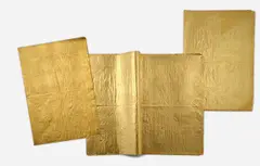 Jim Hodges, The Good News (The Irish Times, Dublin), 2006, 24k gold on newspaper, in 3 parts of 36, 14 and 8 sheets