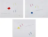 Lawrence Weiner, Easy Come, Easy Go, 1989, pencil and ink on paper, in 3 parts