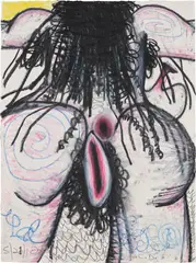 Untitled by Carroll Dunham, 2012, watercolor, crayon and pencil on paper, sold Sep 2024