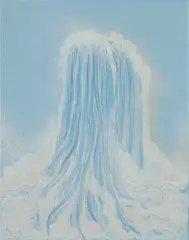 Foam Fall by Teresita Fernández, 2003, paper collage and acrylic on vellum over Color-aid paper, sold Sep 2024