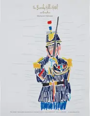 Guy Yanai, Untitled (Soldier), 2018, pastel on hotel stationery