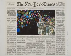 Fred Tomaselli, Mar. 18, 2012, gouache, marker and archival inkjet print on paper