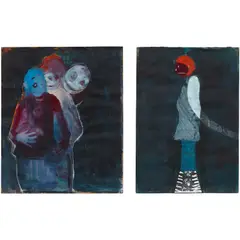 Two works: (i-ii) Untitled by Gert & Uwe Tobias, 2006, (i) acrylic and paper collage on paper (ii) acrylic and glitter paint on paper, sold Sep 2024