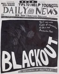 Aleksandra Mir, Blackout (7 July 1999), 2007, ink and marker on paper