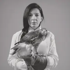 Marina Abramović, Portrait with Falcon, 2010, silver gelatin print