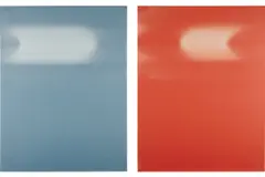 Two works: (i) Untitled Roll Fade (Light Blue) ; (ii) Untitled Roll Fade (Red) by Sam Falls, 2012, sun fade on paper, sold Sep 2024