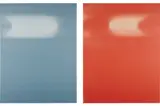 Sam Falls, Two works: (i) Untitled Roll Fade (Light Blue) ; (ii) Untitled Roll Fade (Red), 2012, sun fade on paper