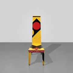 Boris Bally, Transit Chair, 2010, recycled aluminum street signs, champagne corks and steel hardware