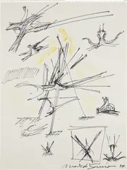 Mark di Suvero, Untitled (Study for Sculpture), 1997, marker on notebook paper