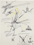 Mark di Suvero, Untitled (Study for Sculpture), 1997, marker on notebook paper