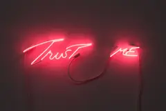 Tracey Emin, Trust Me, 2000, pink neon, in 2 parts