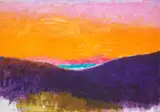 Wolf Kahn, Sun Setting in New Hampshire Hills, 1992, oil on canvas