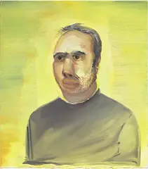Rob (Blind date for Elvis) by Dana Schutz, 2001, oil on canvas, sold Dec 2024