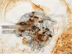 Albert Oehlen, Antiques, 1991, ink, watercolor, ballpoint pen and graphite on paper