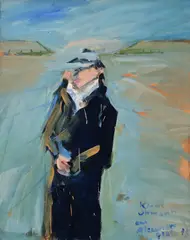 Rainer Fetting, Klaus Ohmann am Alexander Platz, 1978, oil on linen