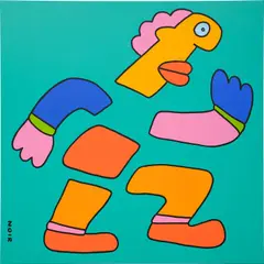 Running 100m by Thierry Noir, 2024, acrylic on canvas, sold Dec 2024
