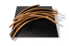 Uneven Collapse: 11 Arcs by Bernar Venet, 2022, rolled steel on a steel base with black patina, sold Dec 2024