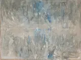 Cole Sternberg, a horizon formed by the progression of water, 2015, acrylic, watercolor, pencil and saltwater on linen