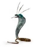 Jordy Kerwick, Hydra "Frieda", 2021, bronze, feathers, mammoth ivory, acrylic and oil