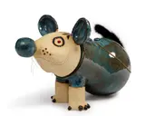 Hadi Falapishi, Mouse House, 2021, glazed ceramic, rhinestones, buttons, gold thread, fur, beads and pendant necklace