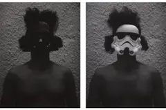 Paulo Nazareth, Untitled (CA - Come to the Shade), 2020, inkjet print on cotton paper, in 2 parts
