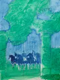 André Brasilier, Le portail des champs, 1992, watercolor and pencil on paper