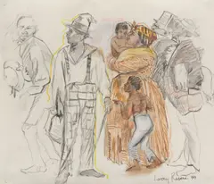 Larry Rivers, All Dressed Up, 1994, pastel and pencil on paper