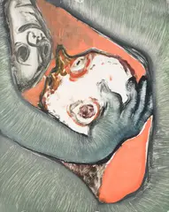Sanya Kantarovsky, Smother, 2018, monotype on paper