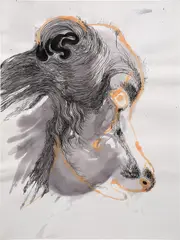 Huma Bhabha, Untitled, 2001, ink and watercolor on paper
