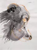 Huma Bhabha, Untitled, 2001, ink and watercolor on paper