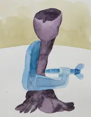 Ginny Casey, Study for "Viced Vase", 2020, watercolor on paper