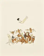 Untitled by Marcel Dzama, 2003, ink and watercolor on paper, sold Dec 2024