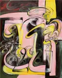 Yuan Fang, Expanse (mask), 2022, acrylic and spray paint on canvas