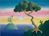 Daisy Dodd-Noble, Three trees on an island, 2020, oil on canvas