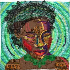 Bisa Butler, Whirlwind, 2016, quilted cotton, silk, taffeta, sequin, netting and mud cloth