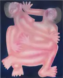 George Rouy, Stuck Together, 2017, acrylic on canvas