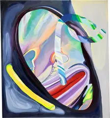 Bedfones by Ilana Savdie, 2016, oil on canvas, sold Mar 2023