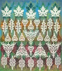 Philip Taaffe, Porte Amur, 2001, mixed media on canvas