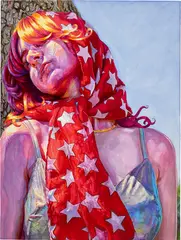 Hannah Lupton Reinhard, Morning (Mourning), 2021, oil and Swarovski crystals on canvas