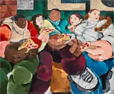 Cristina BanBan, Extra Cheese Before a Long Night Out, 2018, acrylic on linen